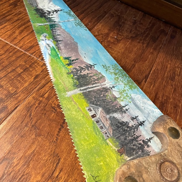 Painting on vintage Saw - Picture 12 of 14